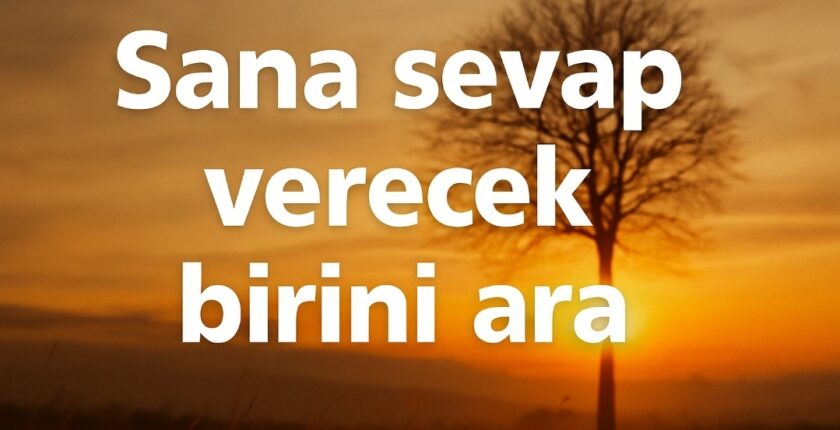 Sana sevap verecek birini ara !